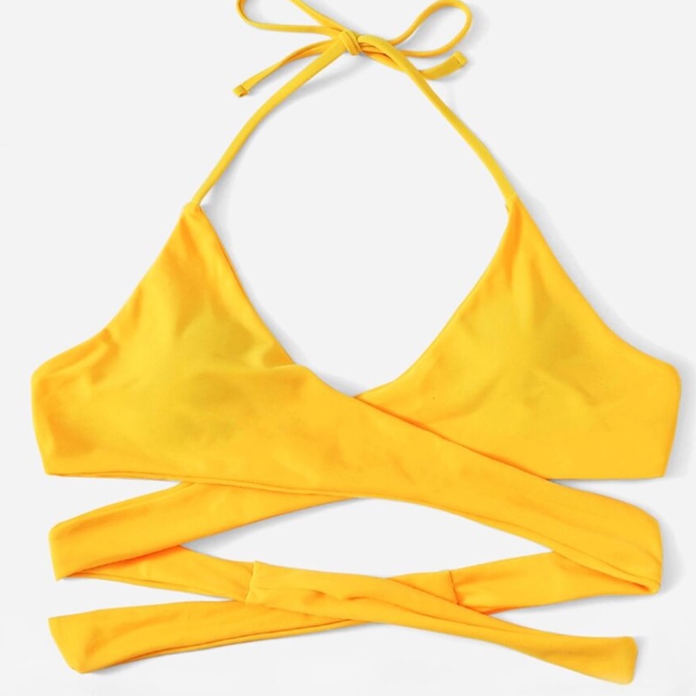 Yellow Twist Bathing Suit